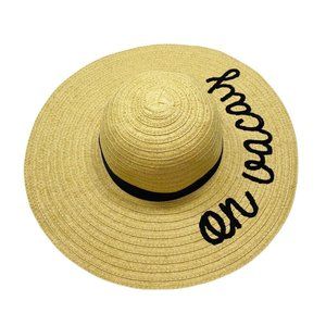 Accessory Depot On Vacay Tan & Black Wide Brim Sun Hat